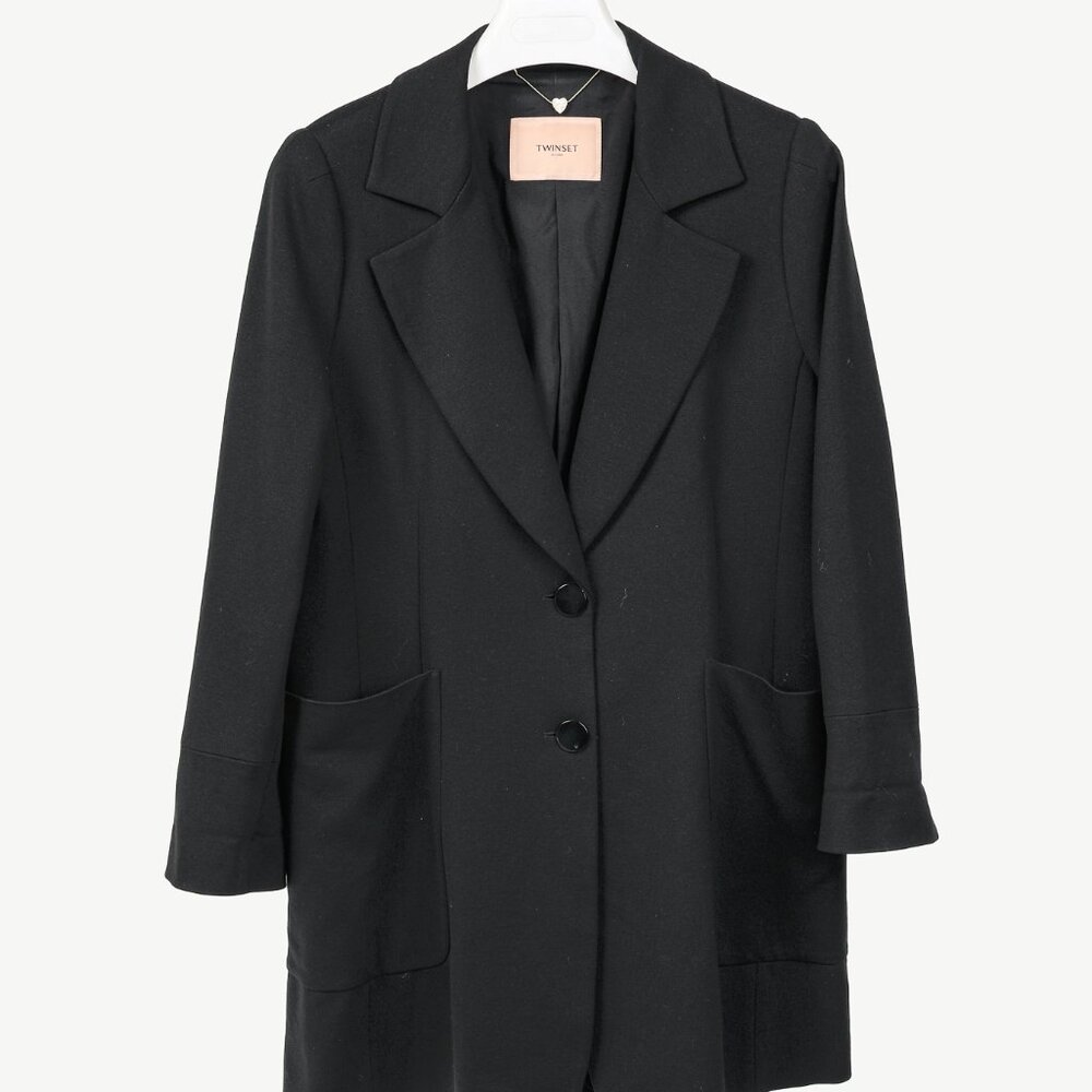 Twinset Black Ponte Long Oversized Blazer